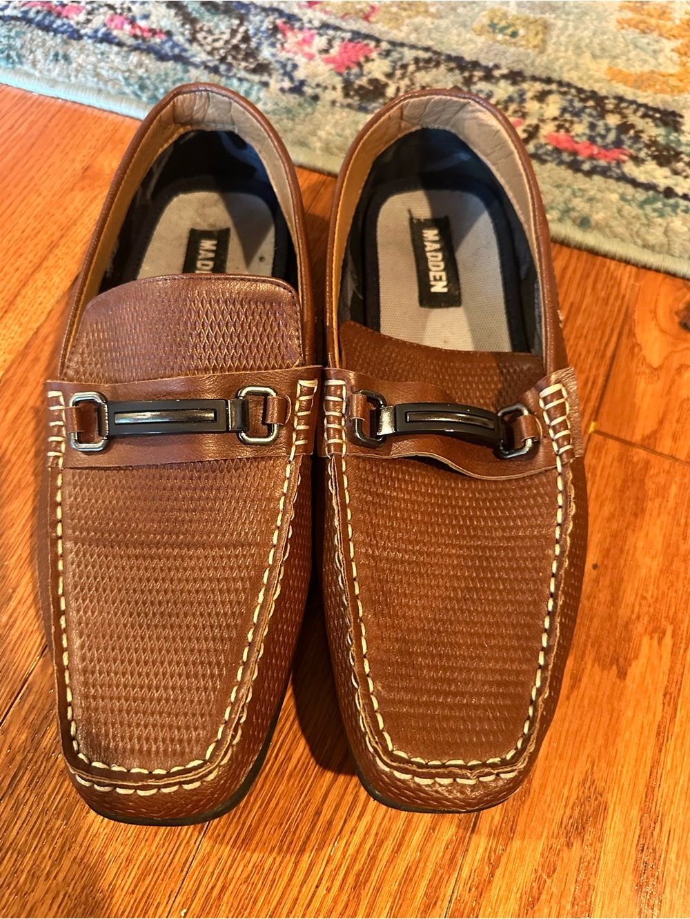Steve Madden Men’s Tan/Brown Textured Slip-On Loafers